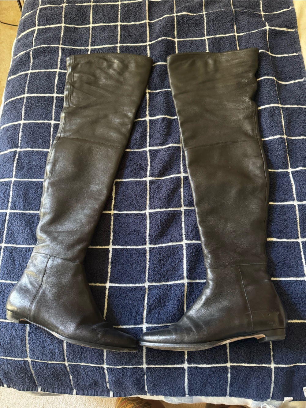 Jimmy Choo Black Leather Over-the-Knee Boots